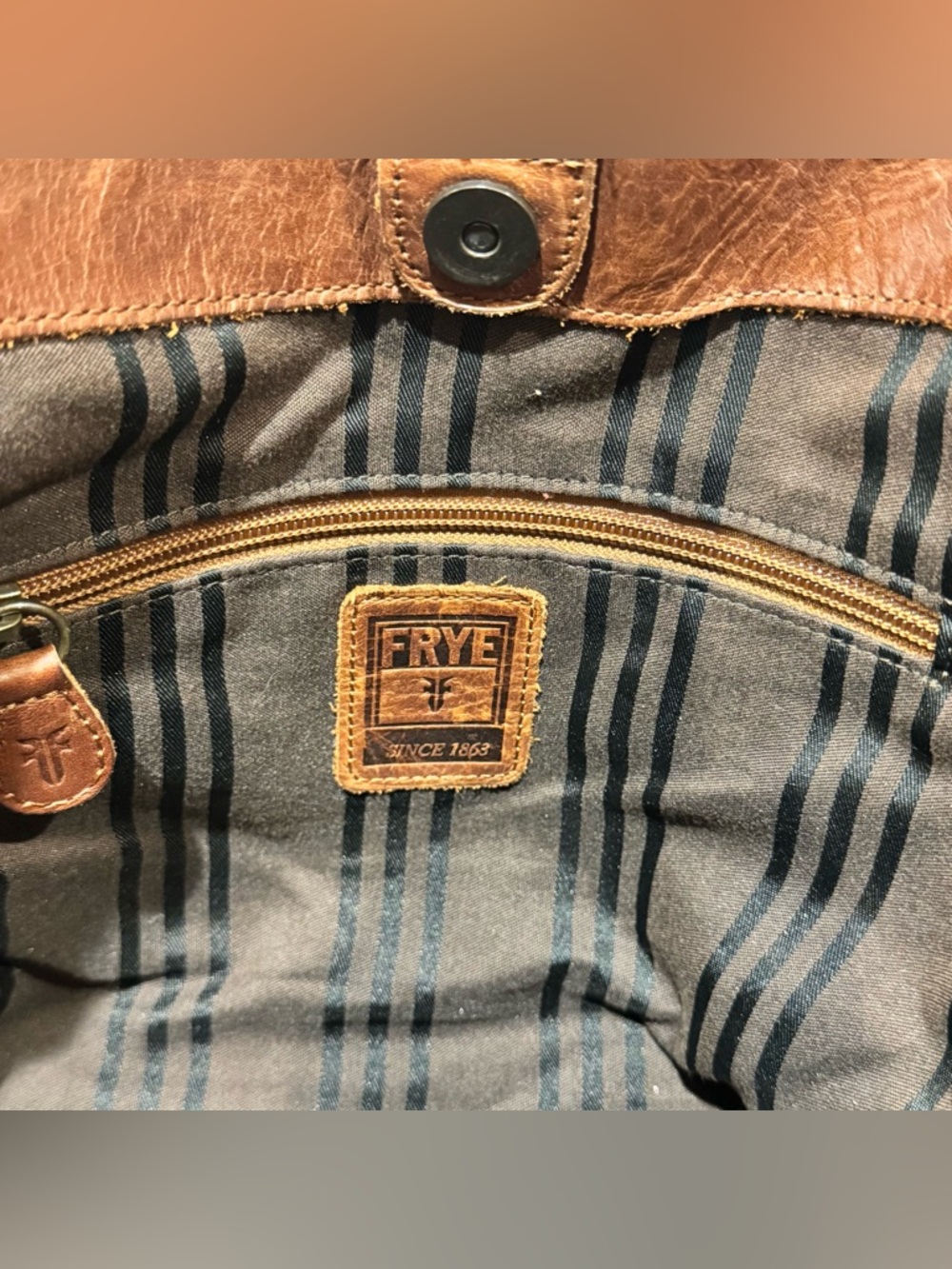 Frye Melissa Brown Leather Tote Bag - Picture 13 of 14
